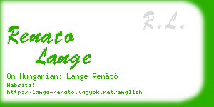 renato lange business card