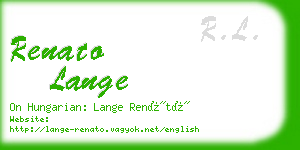 renato lange business card